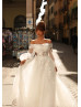Ivory Lace Tulle Sweet Wedding Dress With Jacket